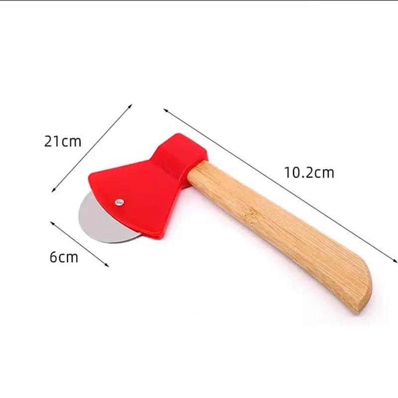 Axe Bamboo Handle Pizza Cutter, Stainless Steel Rotating Blade Pizza Pastry Pasta Dough Cutting Tools, New Portable Round Pizza Pizza Cutter Axe Bamboo Handle Pizza Cutter, Stainless Steel Rotating Blade Pizza Pastry Pasta Dough Cutting Tools, New Portable Round Pizza Pizza Cutter